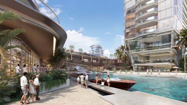 An artist's illustration showing the promenade view of buildings B and C, two of four new towers planned for the Pier Sixty-Six property. (Tavistock Development Company/Courtesy)