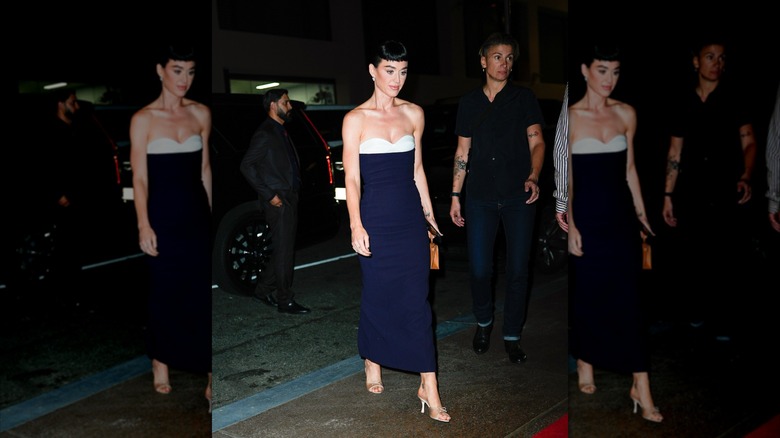 Katy Perry black and white Khaite dress