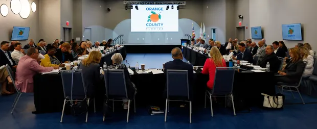 TDT Task Force meeting at the Orange County Innovation Center, on Tuesday, July 28, 2026. (Ricardo Ramirez Buxeda/ Orlando Sentinel)