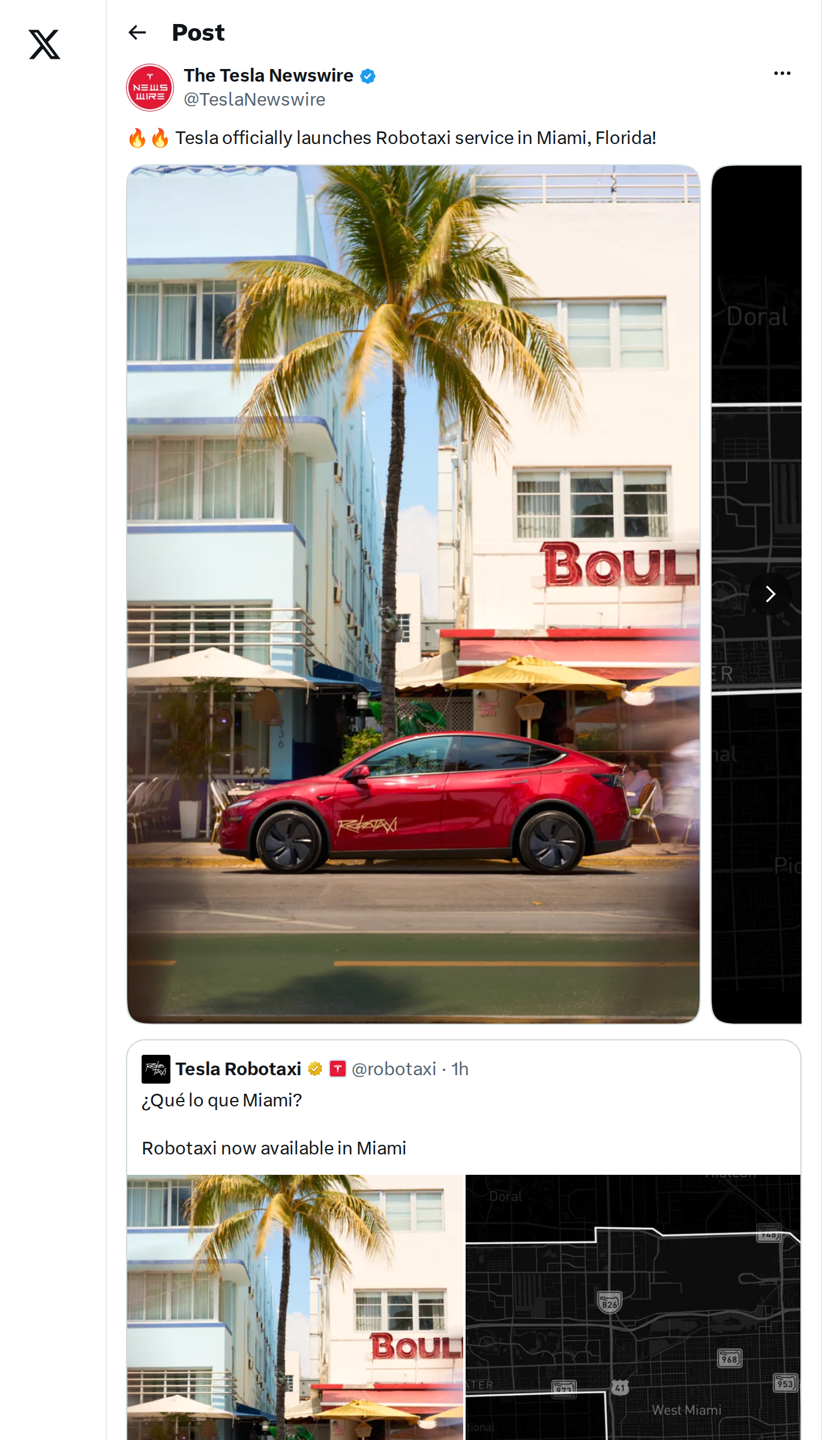 Tesla Robotaxi launches in Miami, Florida