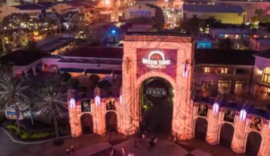 Universal Studios Florida entrance during Halloween Horror Nights. Universal HHN 35