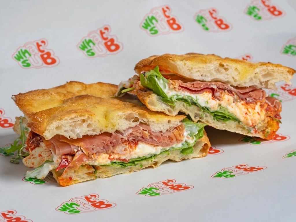 a prosciutto and mozzarella sandwich