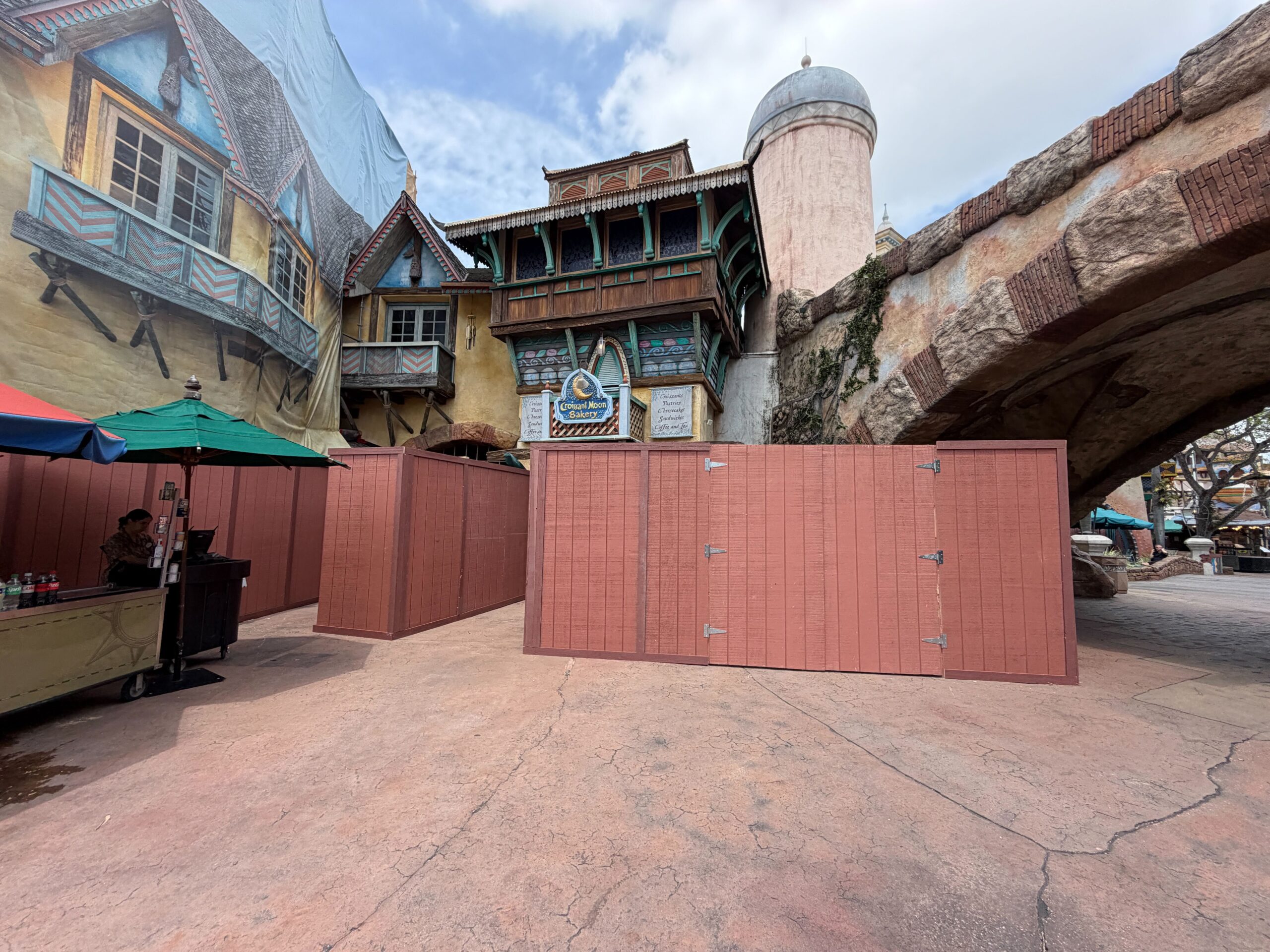 When the walls went up in late April, they only covered the outer facade of the building. Guests were still able to access the bakery during the refurbishment.