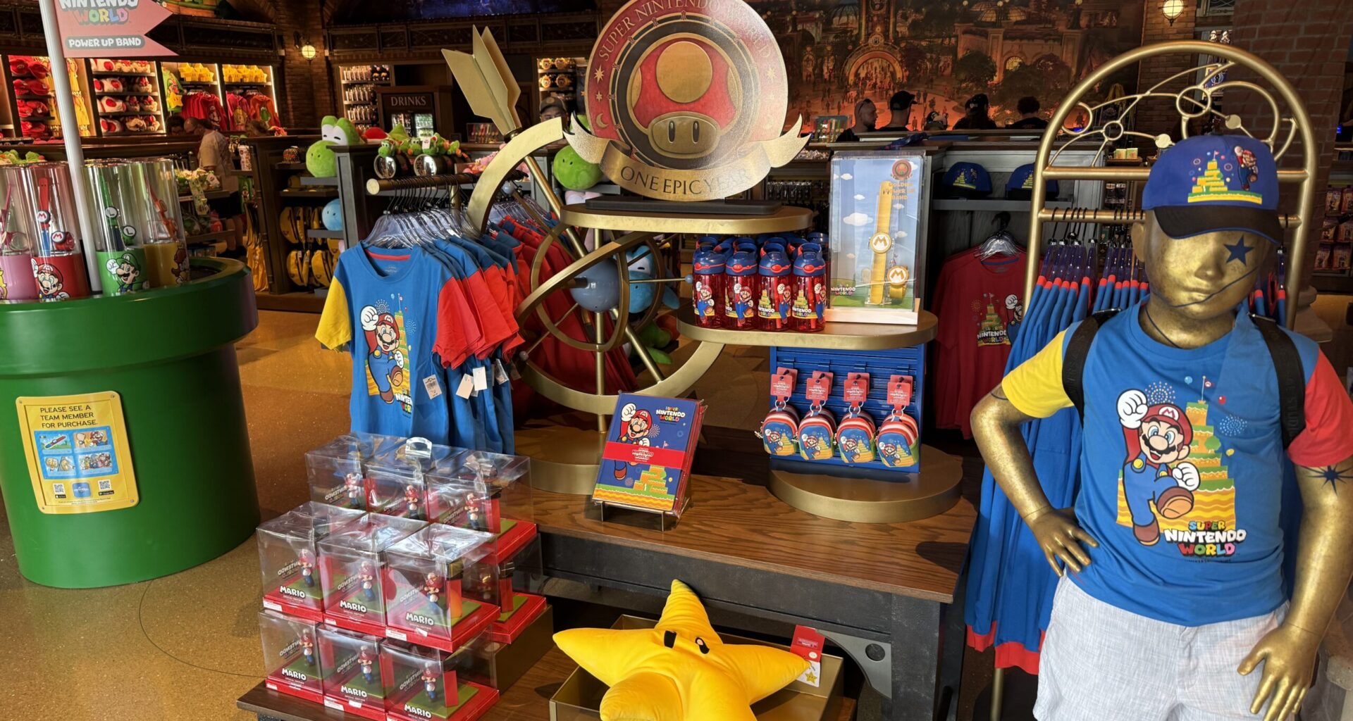 New Mario merchandise celebrating Epic Universe's 1-year anniversary.