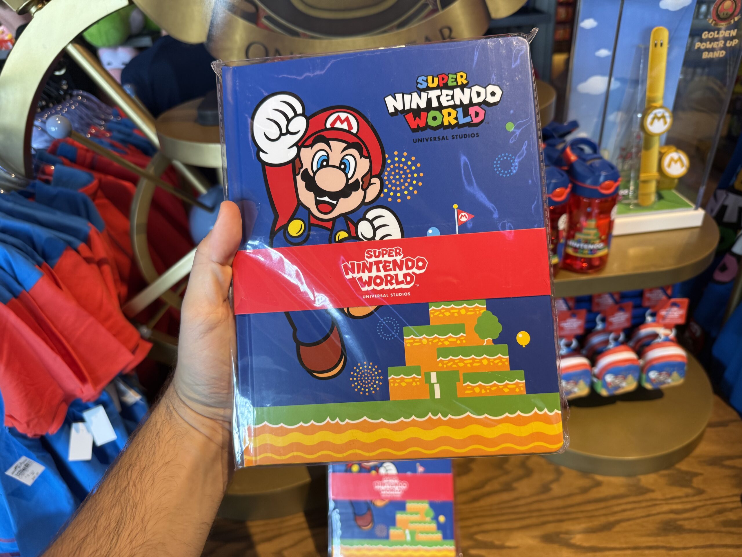 This notebook features Mario and Mount Beanpole on both covers, with one side colored blue while the other side is red.