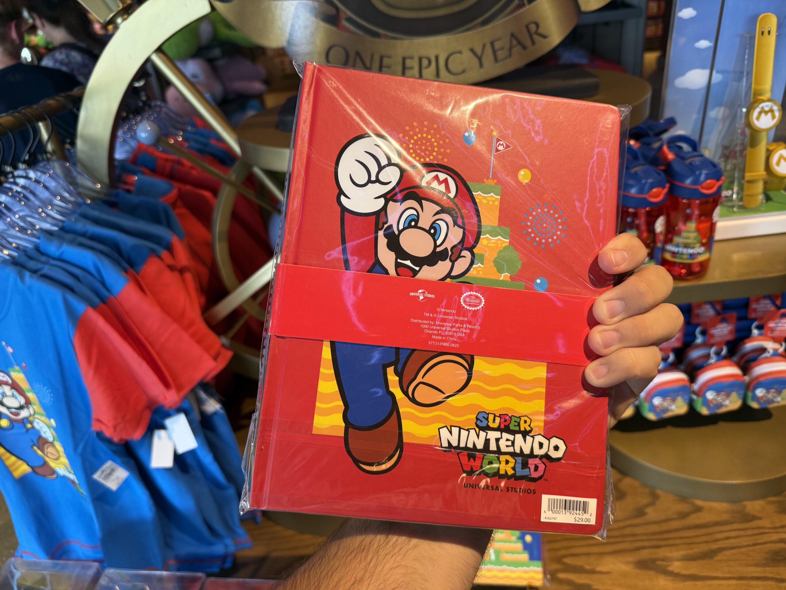 This notebook features Mario and Mount Beanpole on both covers, with one side colored blue while the other side is red.