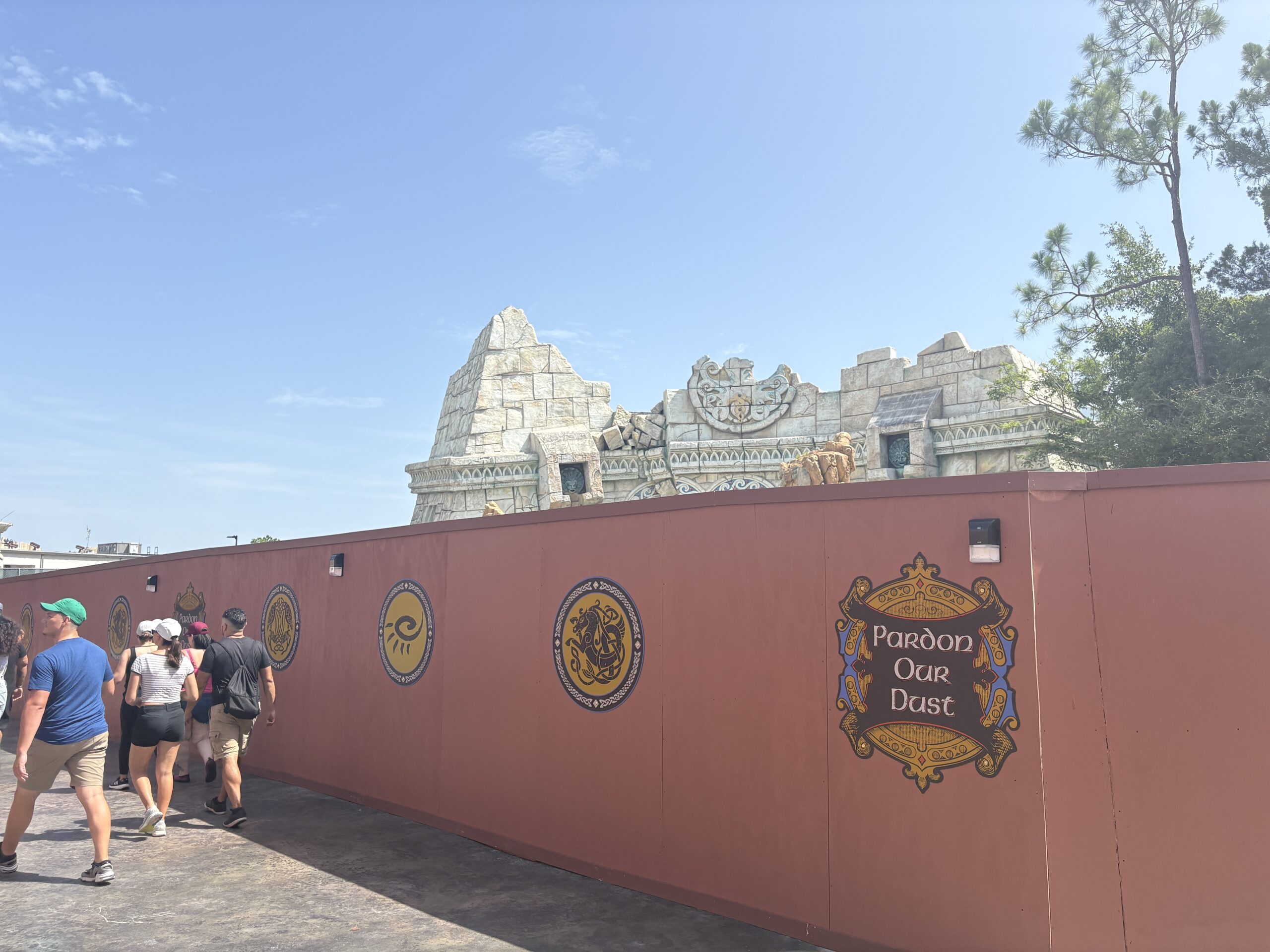 Construction walls in The Lost Continent at Universal Islands of Adventure have shifted as demolition of the land continues.