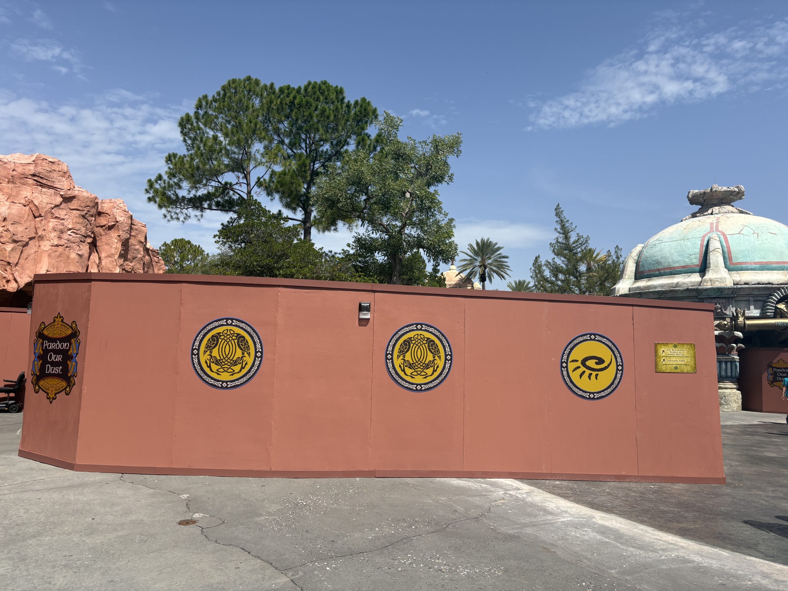 Construction walls in The Lost Continent at Universal Islands of Adventure have shifted as demolition of the land continues.