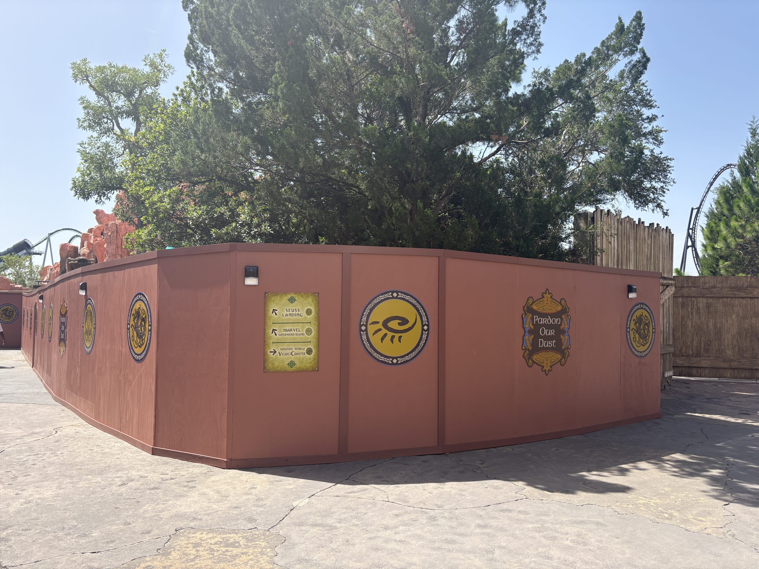 Construction walls in The Lost Continent at Universal Islands of Adventure have shifted as demolition of the land continues.
