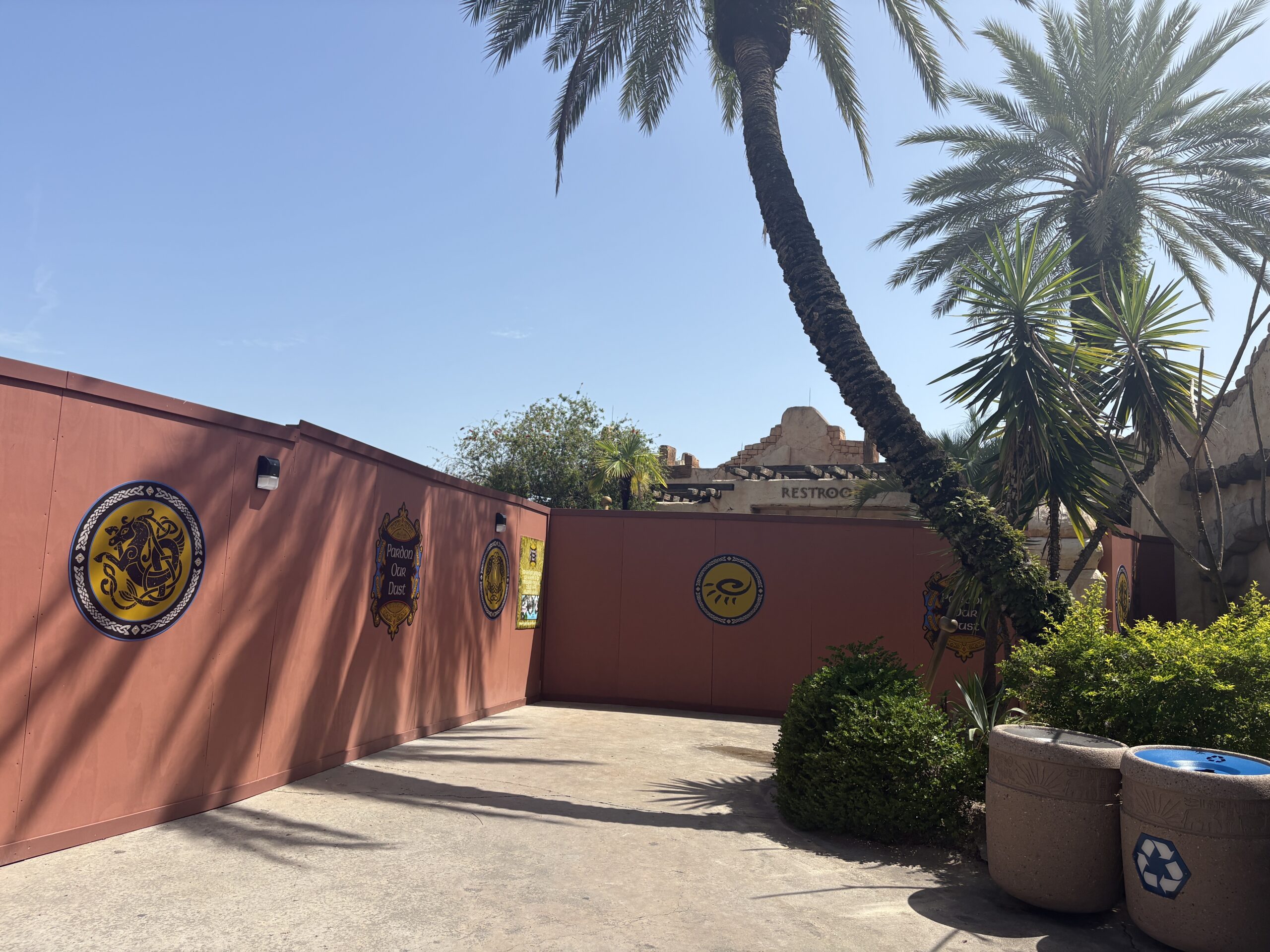 Construction walls in The Lost Continent at Universal Islands of Adventure have shifted as demolition of the land continues.