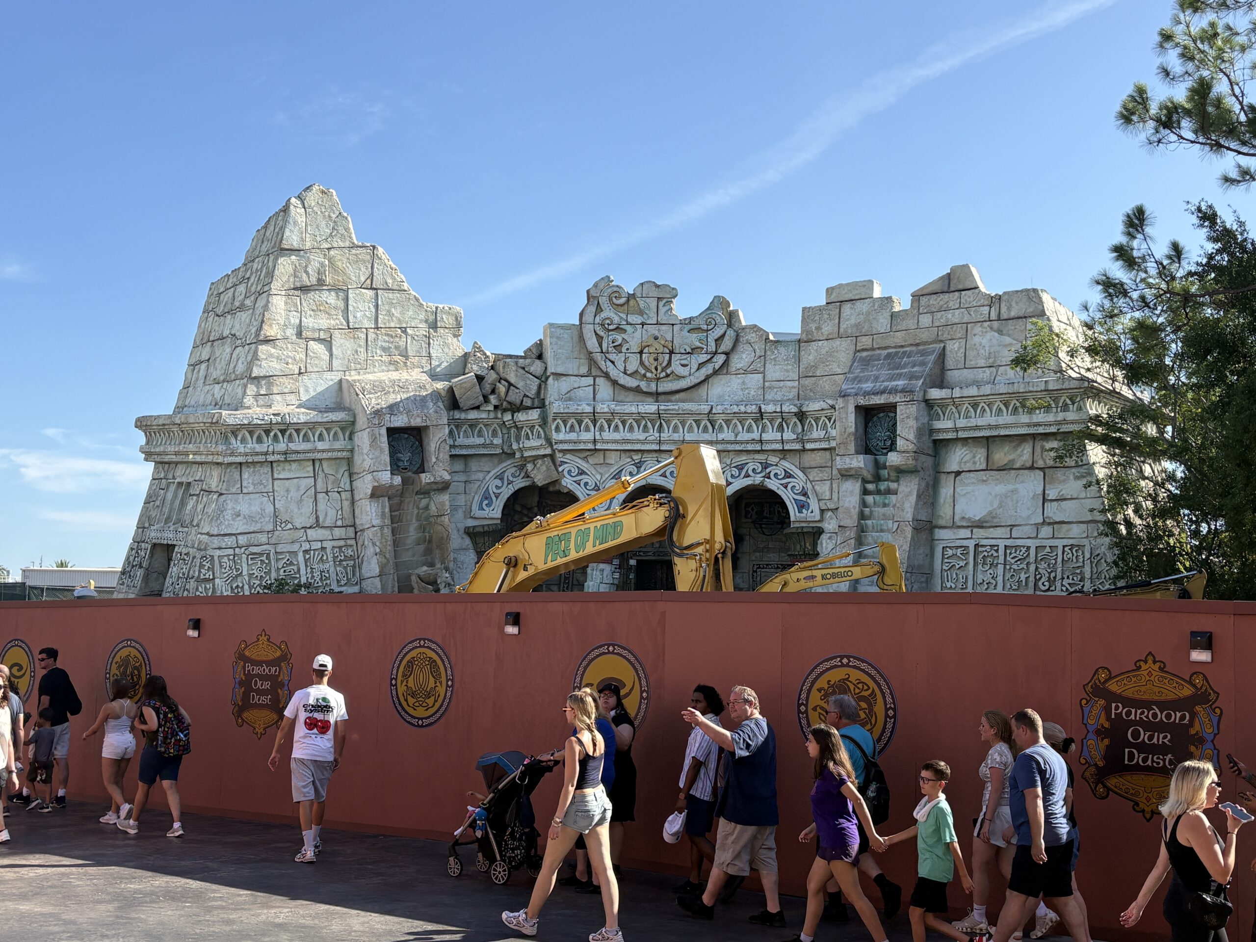 Both Giant Feet Torn Down in Poseidon's Fury Courtyard at Universal Islands of Adventure