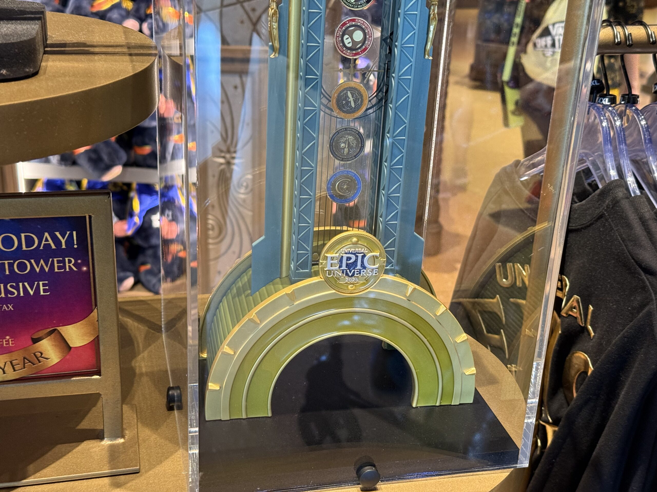 Pre-order this park-exclusive Chronos Tower based on the Epic Universe entrance. It includes five coins representing each