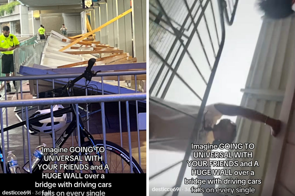 At Universal Orlando Resort, there is one long walkway that runs from the parking garages to security and then to CityWalk. Construction in this area started back in March, with one of the moving walkways closed and blocked off with temporary walls.