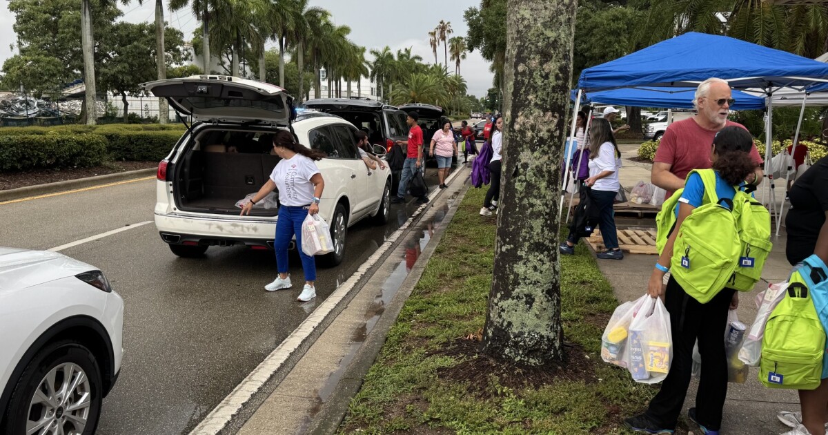 Some receive help, some give help, some give thanks at 27th Big Backpack Event | WGCU News