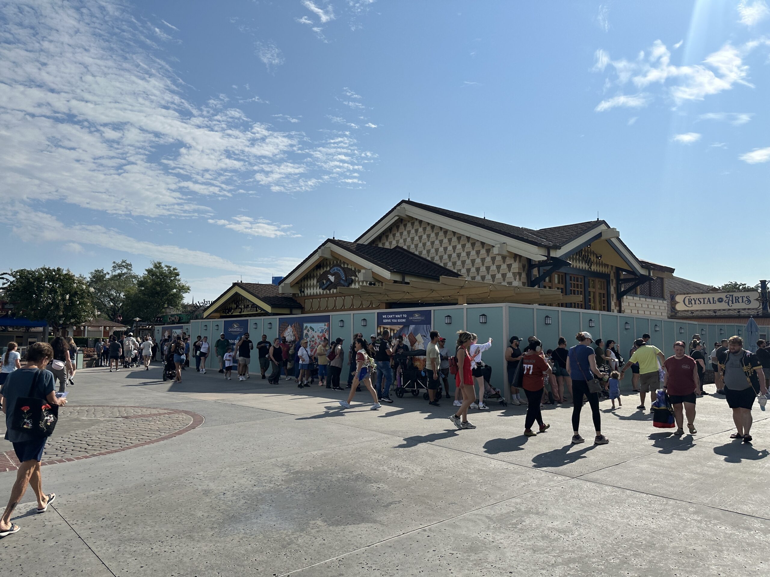 Disney Springs has a big crowd and long lines of guests trying to grab the Lorcana Curator’s Collection: Heroines Edition and the Disney Lorcana Attack of the Vine set, which are both releasing today, July 17.