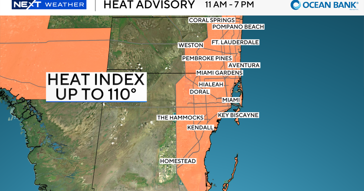 Scattered showers, storms possible as heat index could reach 110 degrees for parts of South Florida