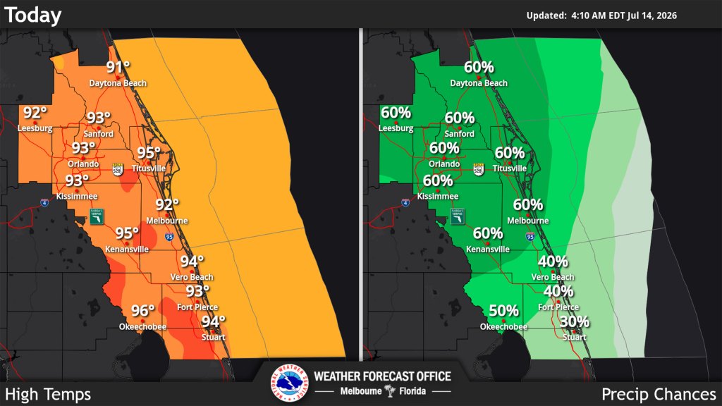 Afternoon storms on tap again for Central Florida ahead of heat buildup – Orlando Sentinel