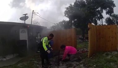 Officer, neighbor rescue trapped dog from lightning-sparked Ocoee house fire