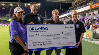 Orlando Pride and Heart of Florida United Way celebrate impact of "Assists for Good" campaign with $7,000 donation to 988 Suicide & Crisis Lifeline