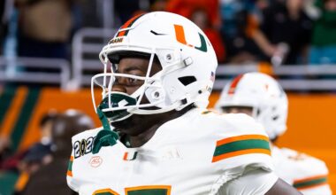 Jan 19, 2026; Miami Gardens, FL, USA; Miami Hurricanes defensive lineman Herbert Scroggins III (35) against the Indiana Hoosiers during the College Football Playoff National Championship game at Hard Rock Stadium. Mandatory Credit: Mark J. Rebilas-Imagn Images
