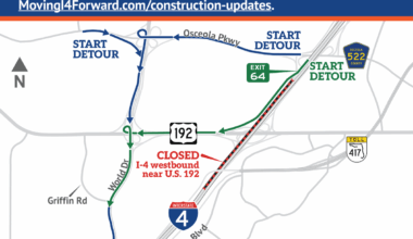 U.S. 192 to close overnight Monday as part of Moving I-4 Forward Program