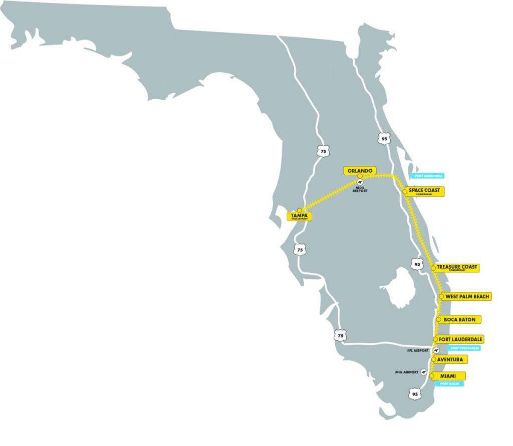 Brightline Florida system map