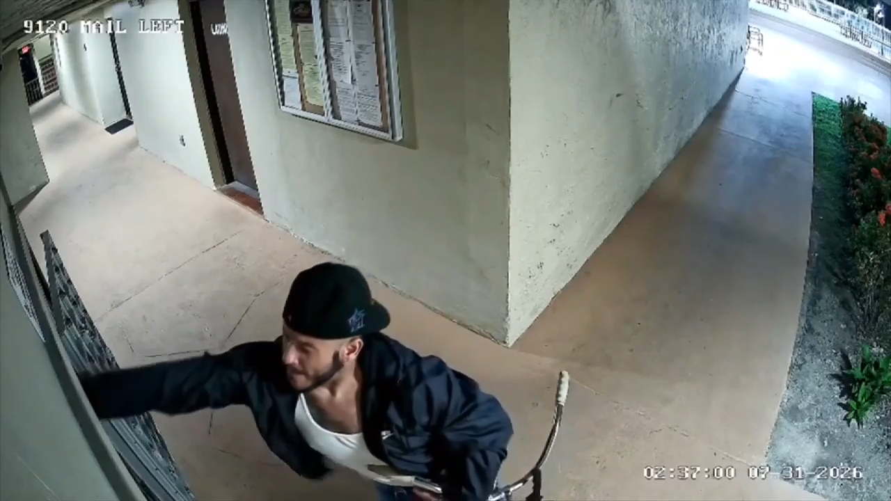 Mail thief caught on camera stealing envelopes at West Miami-Dade apartment complex - WSVN 7News | Miami News, Weather, Sports