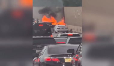 Crews extinguish car fire that erupted on I-95 near SR 112 in Miami - WSVN 7News | Miami News, Weather, Sports