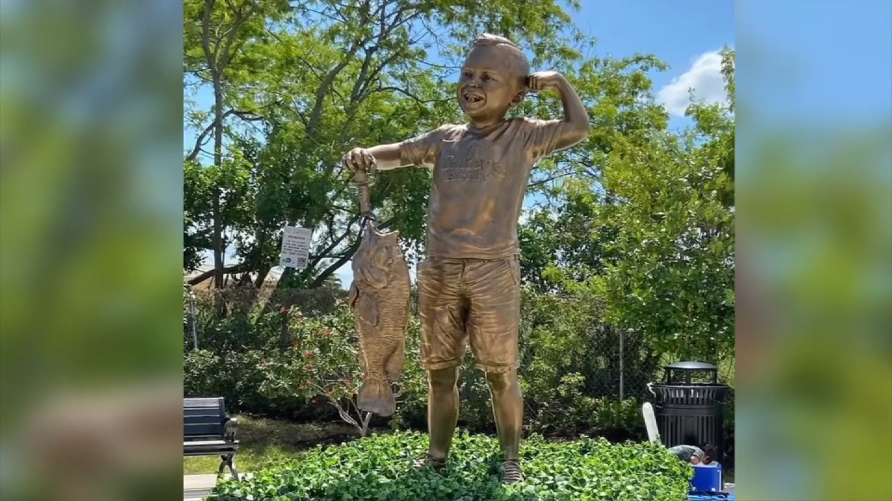 Statue honoring 5-year-old boy who lost fight with cancer stolen from Miami Lakes park - WSVN 7News | Miami News, Weather, Sports