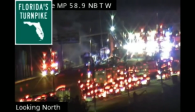 5 hospitalized after crash causes tractor trailer fire, shuts down SB Turnpike near Oakland Park Blvd in Lauderhill - WSVN 7News | Miami News, Weather, Sports