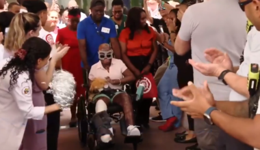 Doctors, first responders celebrate 11-year-old’s return home after suffering severe burns in car crash - WSVN 7News | Miami News, Weather, Sports