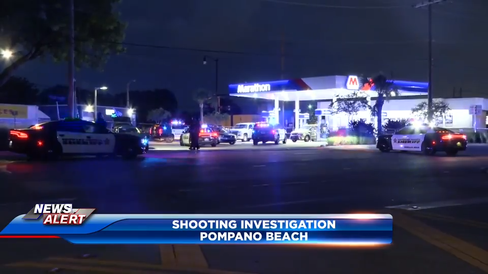 Man hospitalized after shooting near gas station in Pompano Beach; 1 detained - WSVN 7News | Miami News, Weather, Sports
