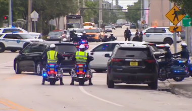 Family and police gather for procession of Doral officer who took his own life - WSVN 7News | Miami News, Weather, Sports