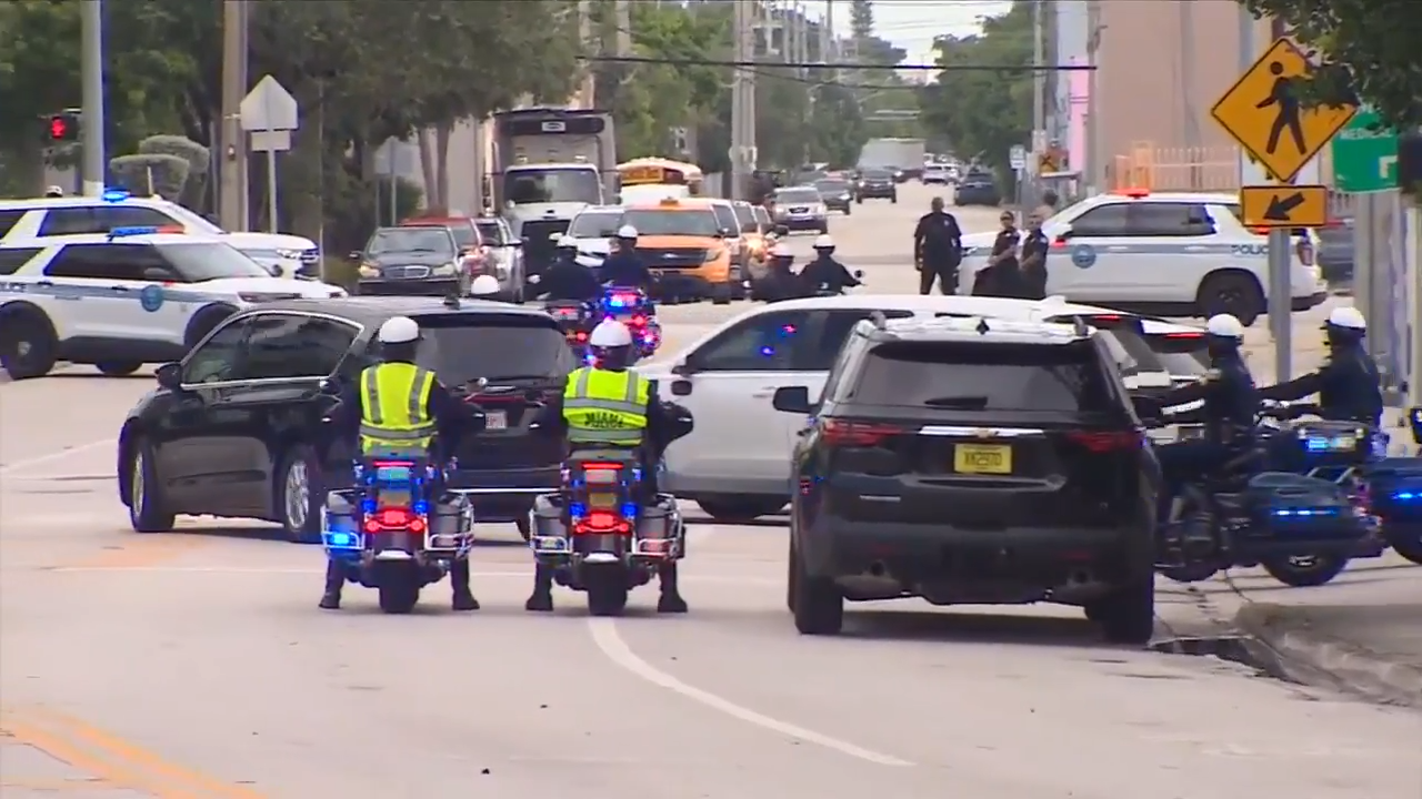 Family and police gather for procession of Doral officer who took his own life - WSVN 7News | Miami News, Weather, Sports
