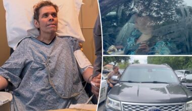 Perez Hilton's sister arrives at his Miami home hours after 'suicide attempt' hospitalization