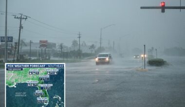 Flash flood threat expands from South Florida through North Carolina as tropical downpours lash the Southeast