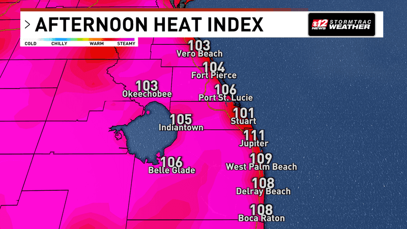 Strong storms and dangerous heat for South Florida heading into the weekend. (WPEC)