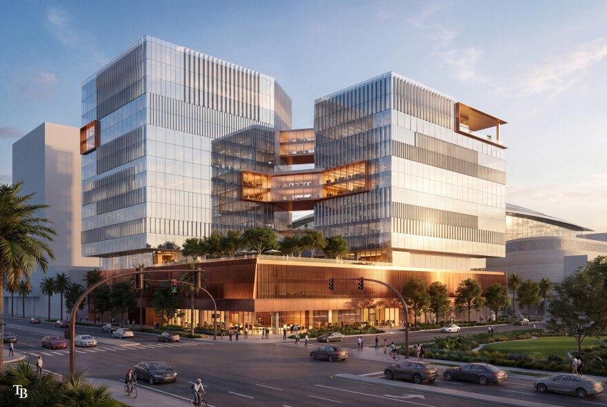 The Tampa Bay Rays released illustrations related to the proposed stadium district's surrounding mixed-use development, with a focus on office space.