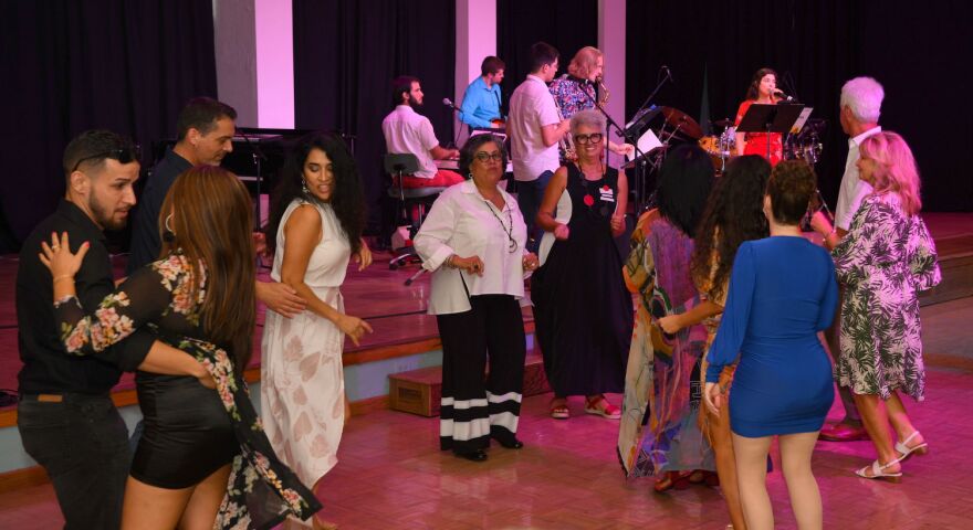 Dancing is definitely encouraged during HEAT Latin Jazz Band performance at the Music & Arts Community Center.