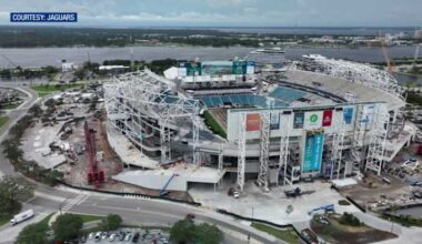 Jaguars share drone video showing progress being made on Stadium of the Future construction