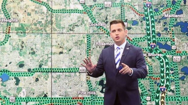 Steve Montiero, who is billed as Trooper Steve, reports on the traffic for WKMG-Channel 6.