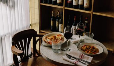 a charming Italian restaurant table spread