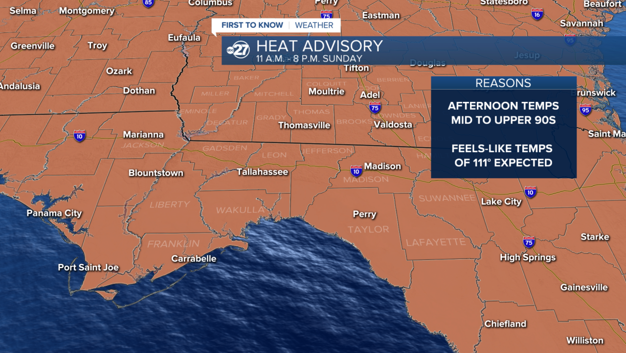 Sunday Heat Advisory