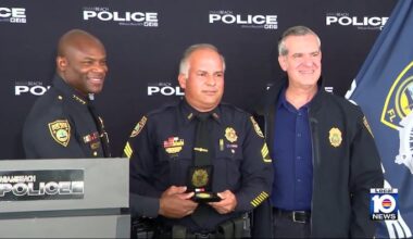 Miami Beach police sergeant honored for saving life of choking man while off-duty