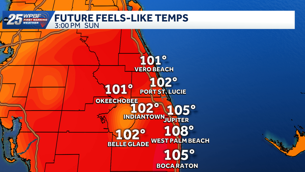 South Florida faces heat index up to 108 degrees Sunday
