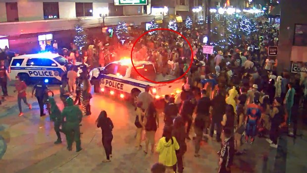 Two people are dead and at least six more hurt after a pair of downtown Orlando shootings during crowded Halloween celebrations early Friday, Nov. 1, 2024, with a 17-year-old suspect in custody, according to Orlando Police Chief Eric Smith. (Orlando Police Department)