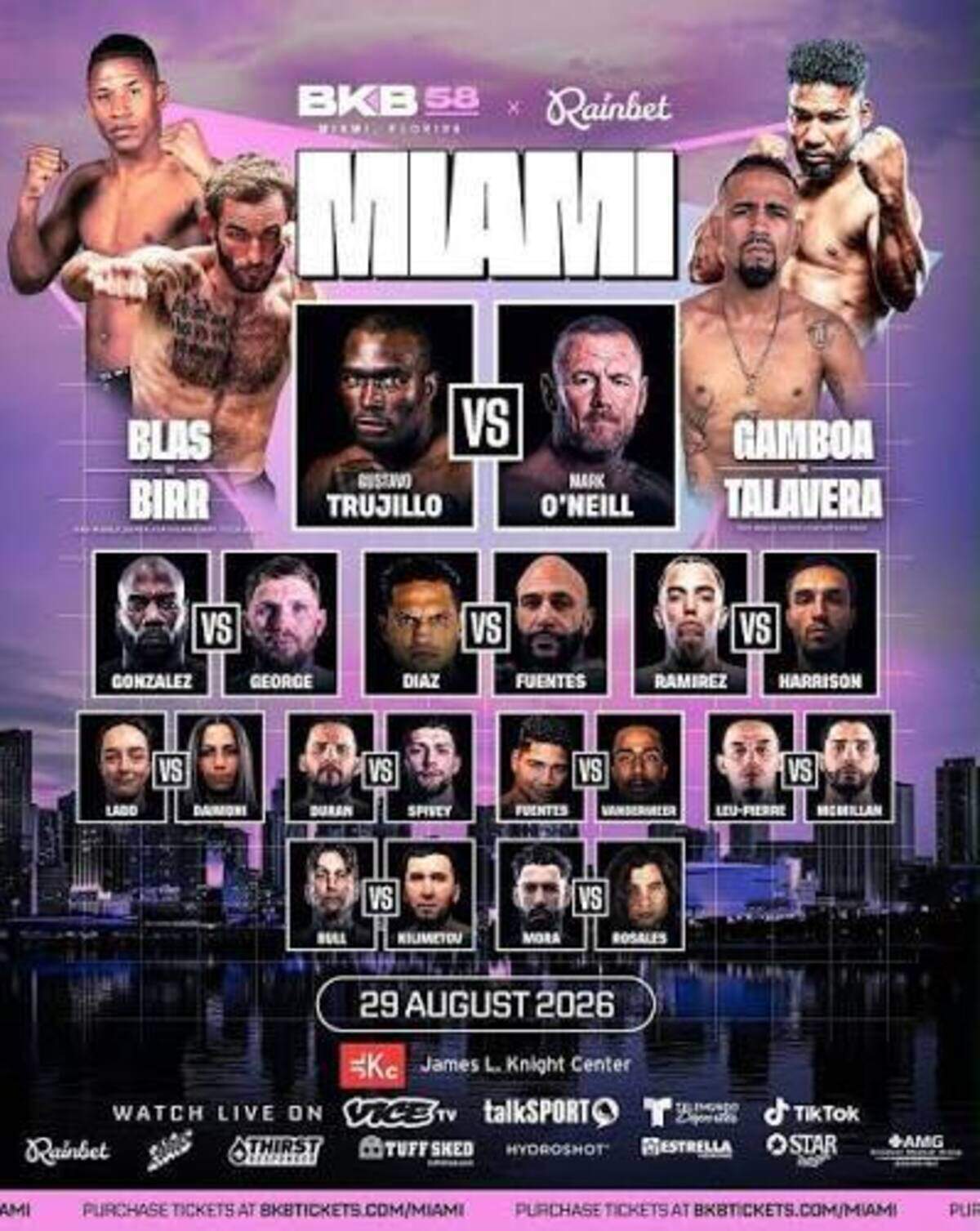 BKB 58 is Saturday, August 29 at the James L. Knight Center in Downtown Miami.
