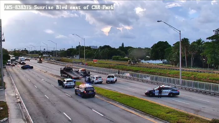 1 hospitalized, several others checked out at scene following Lauderhill crash involving bicyclist, multiple vehicles