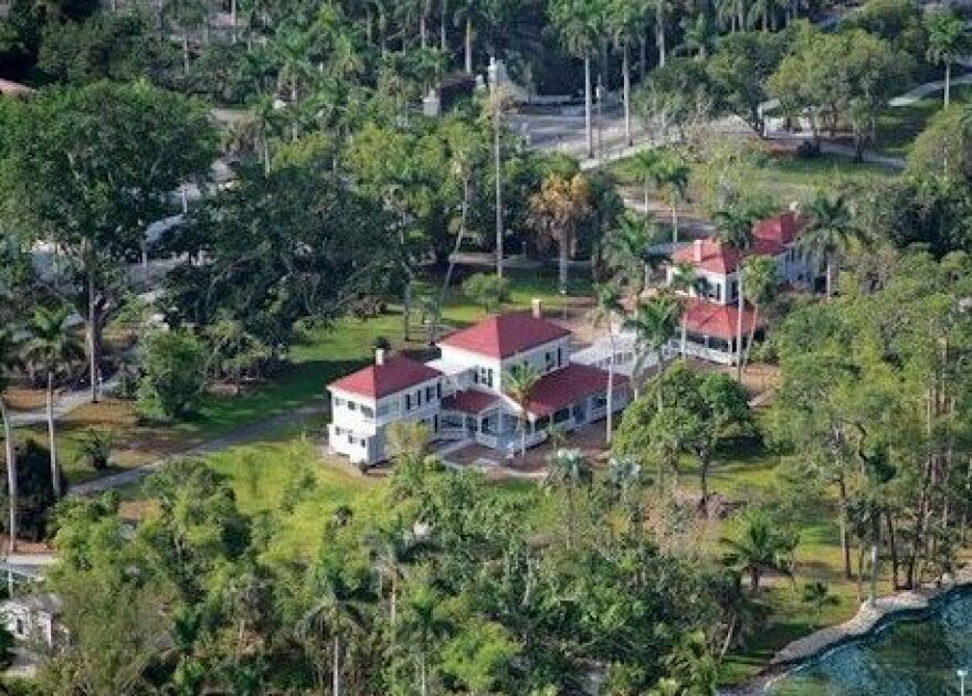 Aerial photograph of Seminole Lodge at the Edison & Ford Winter Estates