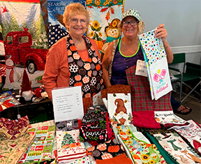 Vendors display handmade quilted towels and linens at a past Mandarin Garden Club Craft Fair. Photo courtesy of Mandarin Garden Club